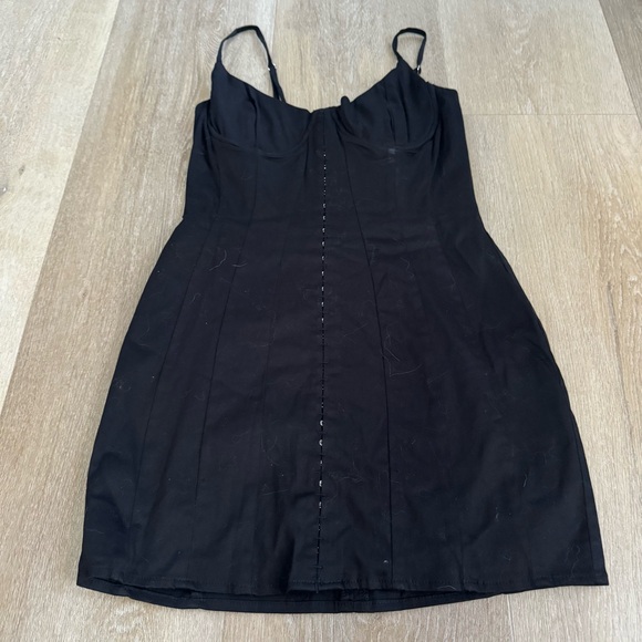 White Fox Boutique Black Button-Front Mini Dress - Picture 3 of 7